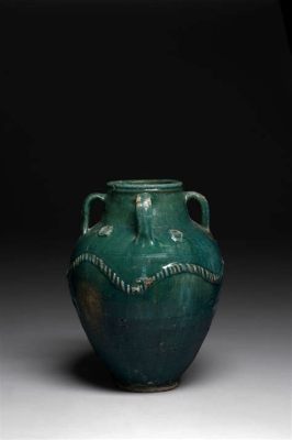 Le Vase à Col d'Oiseau en Émail Turquoise: Un Trésor de la Poterie Sassanide !